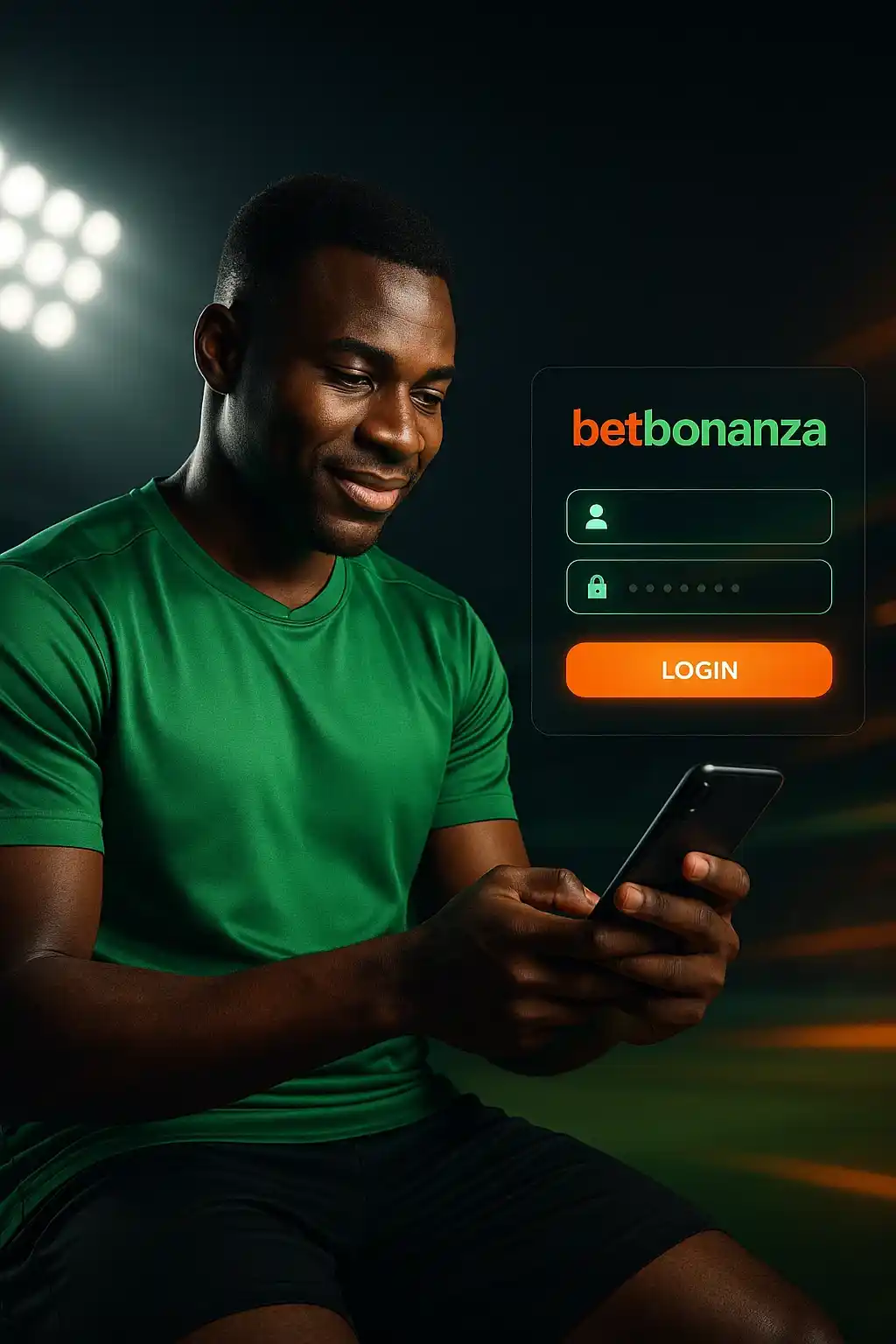 The player logs into the BetBonanza account